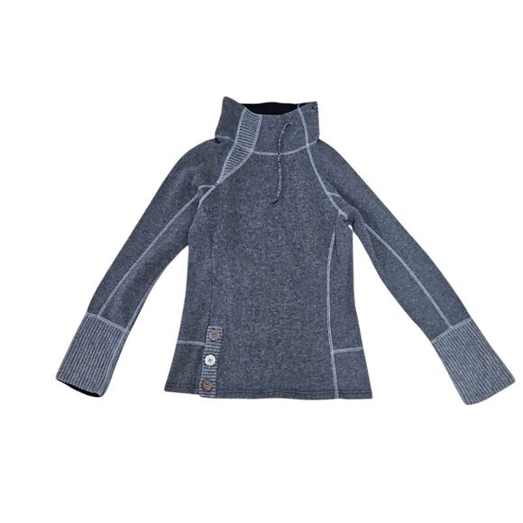 Prana Women's Lucia grey mock neck wool blend sweater pullover size S casual - Picture 2 of 10